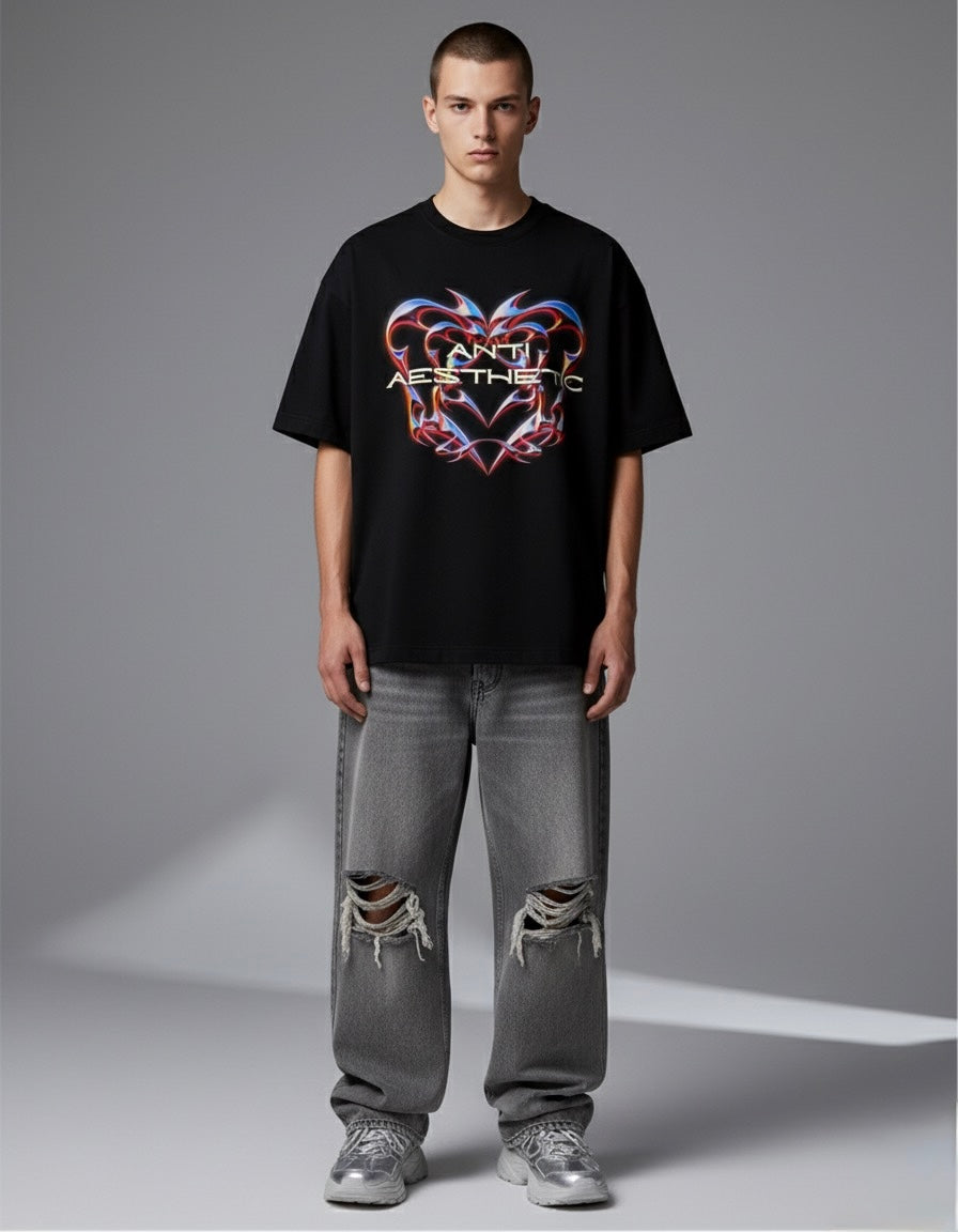 Anti Aesthetic -Unisex Terry Oversized Tee