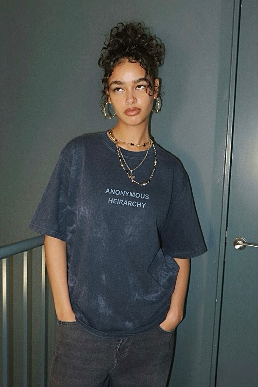 Anonymous Hierarchy - Unisex Acid Washed Oversized Tee
