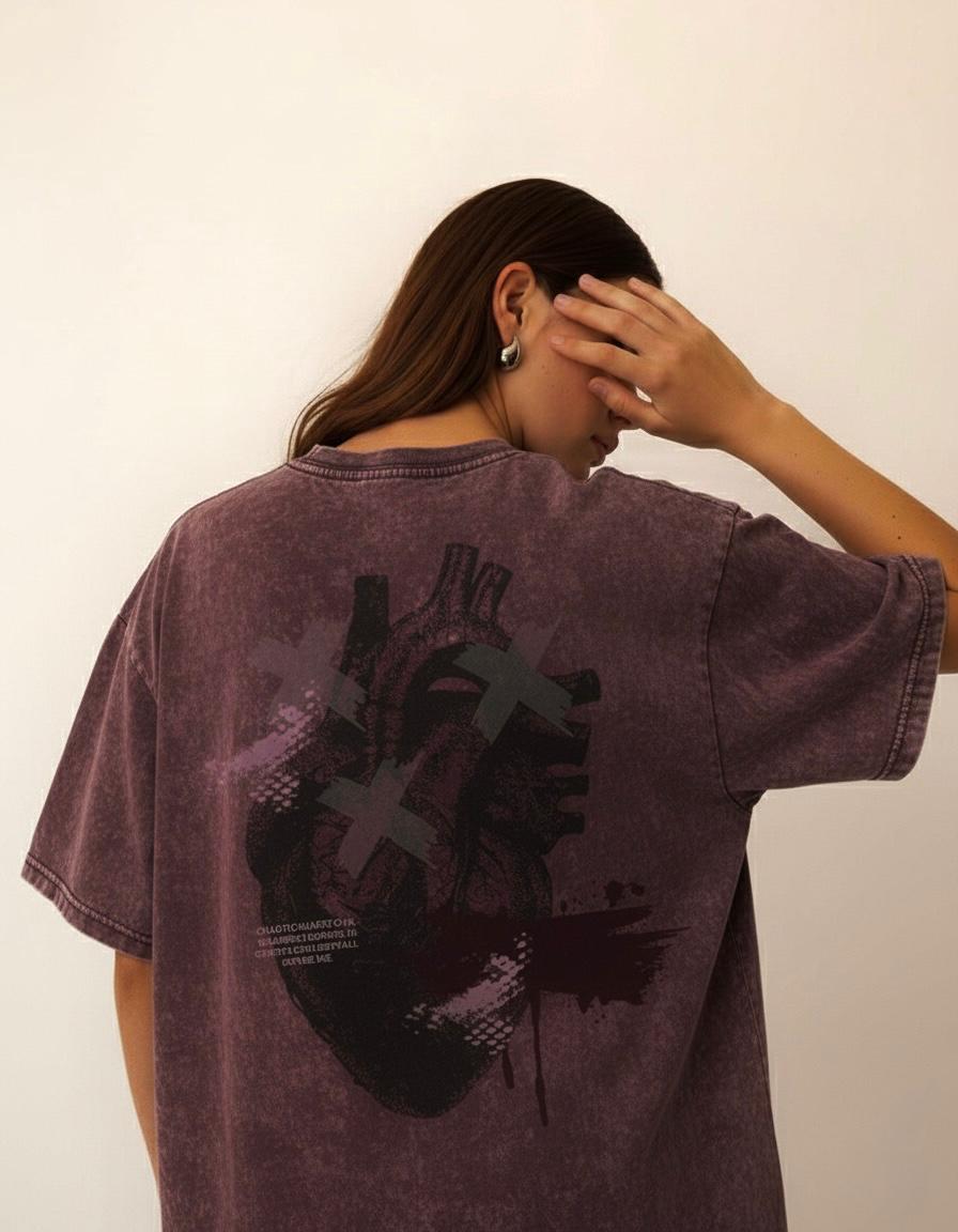 Rager Hearts - Unisex Acid Washed Oversized Tee